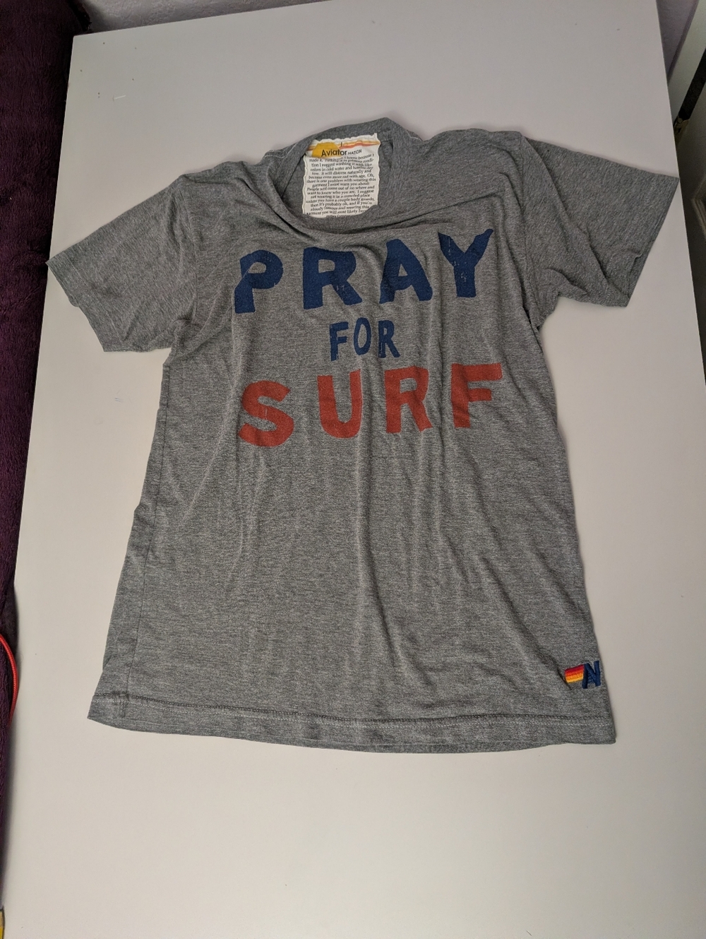Aviator Nation Pray for Surf Gray Tee
